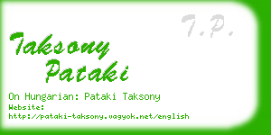 taksony pataki business card